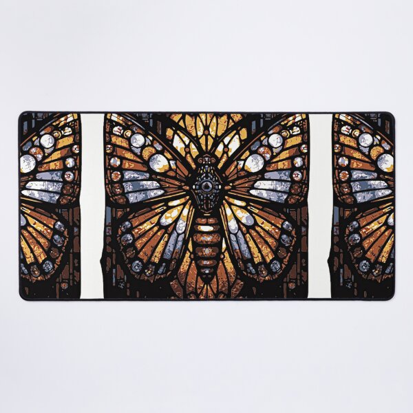 Item preview, Stained Glass Robo‑Moth – Cybernetic Fantasy Window Art designed and sold by LuxuryApparels.