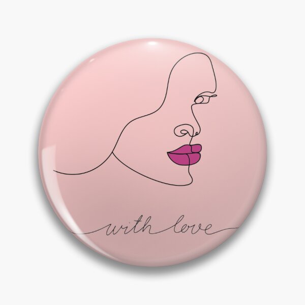 Item preview, Elegant Single Line Female Portrait with Pink Accented lips designed and sold by ArtGMerch.