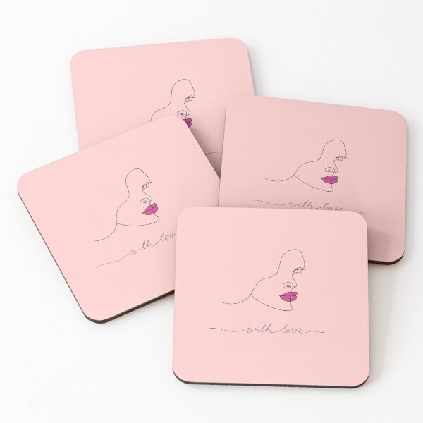 Item preview, Elegant Single Line Female Portrait with Pink Accented lips designed and sold by ArtGMerch.