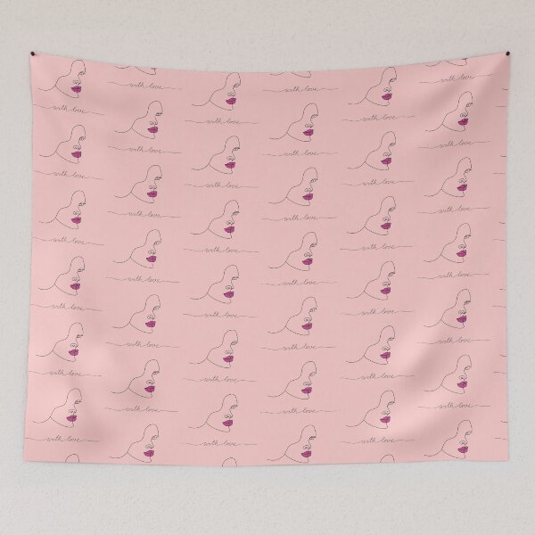 Item preview, Elegant Single Line Female Portrait with Pink Accented lips designed and sold by ArtGMerch.