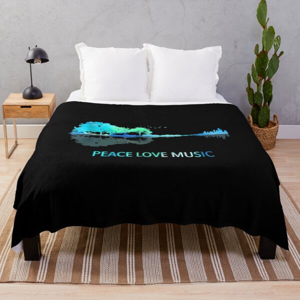 Item preview, Peace Love Music Guitar Lake Shadow Hippie designed and sold by scottsurswab.