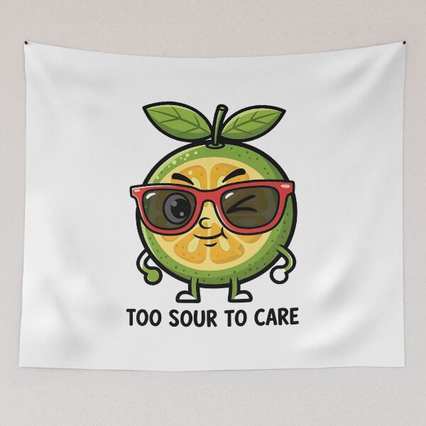 Item preview, Funny calamansi illustration Too Sour To Care designed and sold by Uglyandcute.