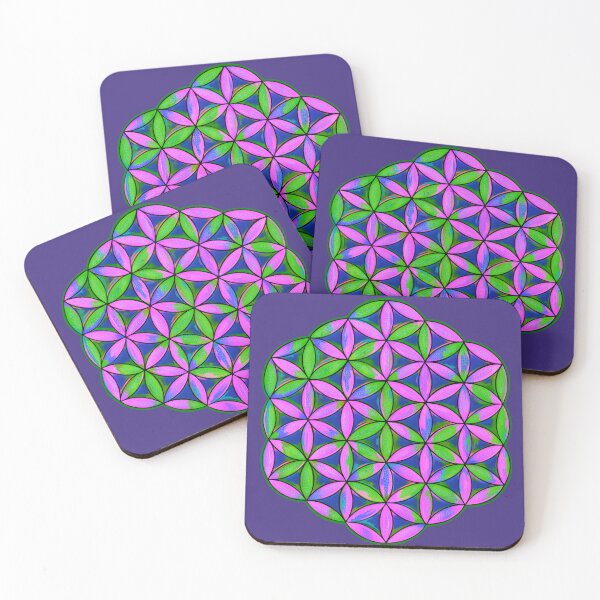 Item preview, Flower of Life Green and Purple  designed and sold by shantilovesart.