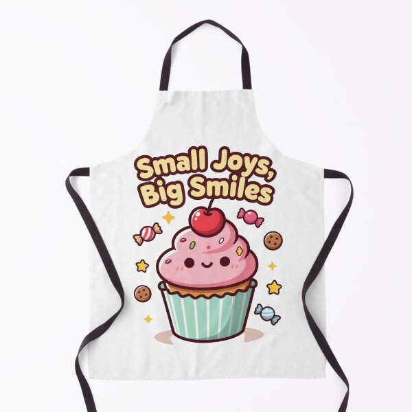 Item preview, Cute kawaii cupcake with a "Small Joys" saying designed and sold by worldshopcolor.