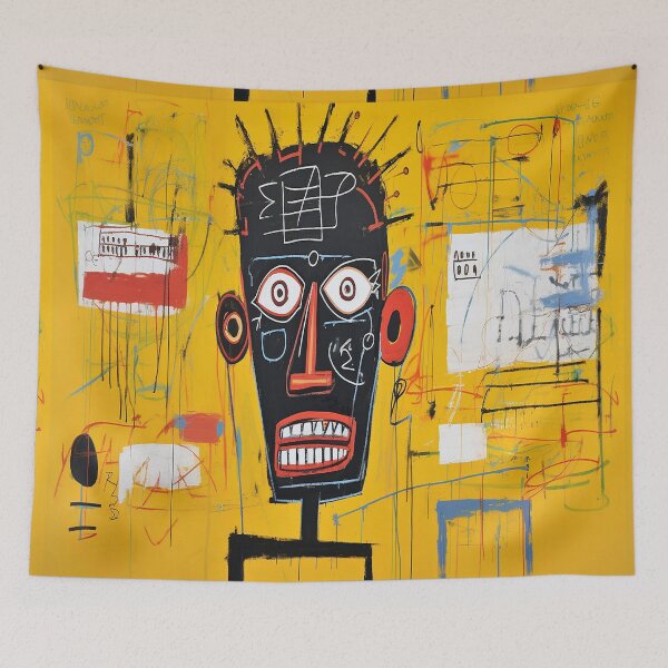 Item preview, Neo-Expressionist Chaos – Abstract Portrait on Yellow designed and sold by SouthPrint.