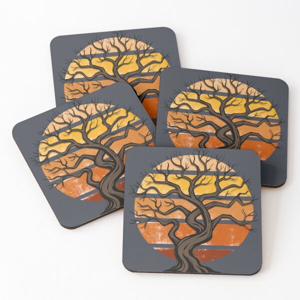 Item preview, Dramatic Tree Silhouette Under a Golden Retro Sunset designed and sold by inznap.