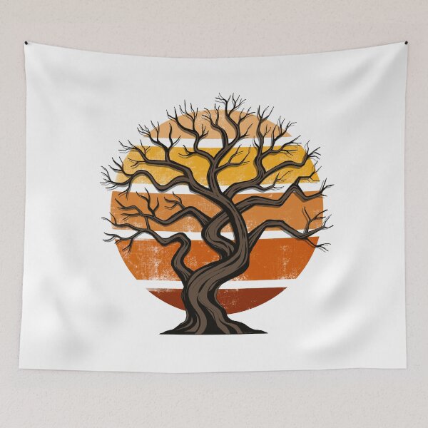 Item preview, Dramatic Tree Silhouette Under a Golden Retro Sunset designed and sold by inznap.