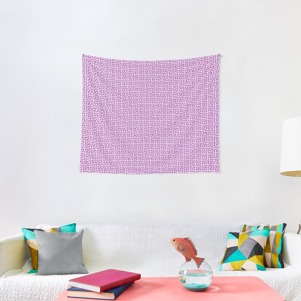 Geometric Pattern: Key Bridge Interlock Negative: Purple Tapestry