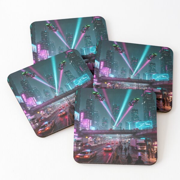 Item preview, Night City Street Scene Cyber Punk designed and sold by aykiradesigns.