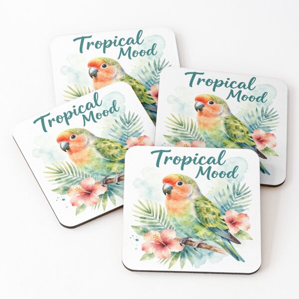 Item preview, Tropical Mood Lovebird – Colorful Watercolor Parrot Art designed and sold by wa-birds-hama.