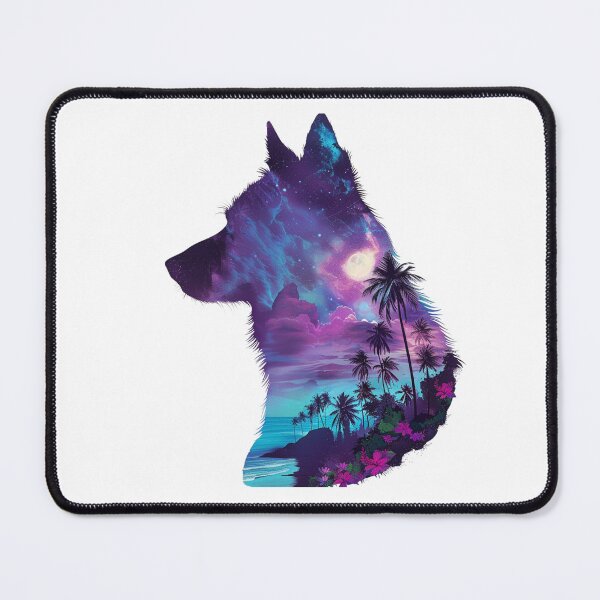 Item preview, Moonlit Tropical Dog Silhouette designed and sold by luckyilio.