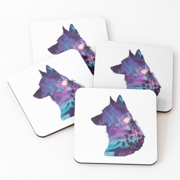 Item preview, Moonlit Tropical Dog Silhouette designed and sold by luckyilio.