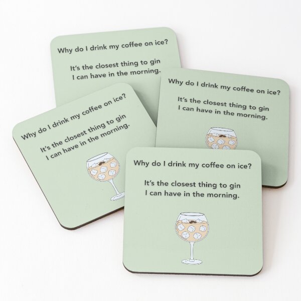 Item preview, Iced Coffee in a Gin Glass – Funny Coffee Quote, Gin Lovers Gift, Coffee Humour Illustration designed and sold by MadeInNapTime.