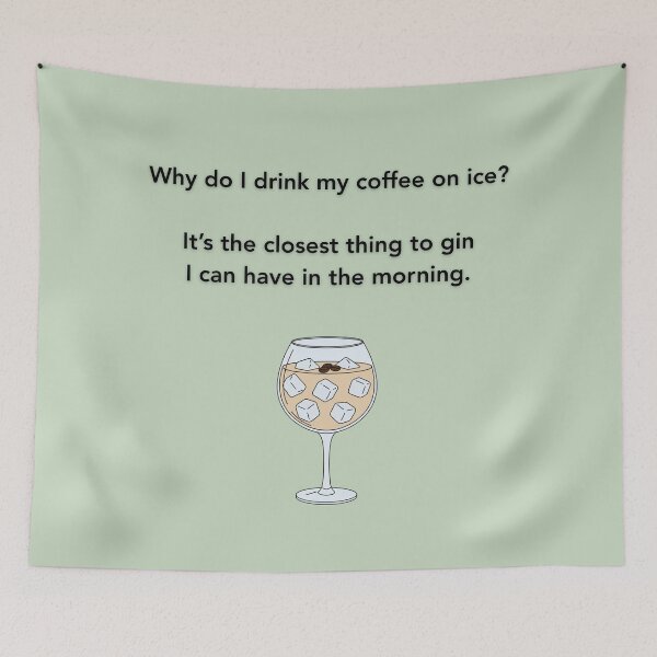 Item preview, Iced Coffee in a Gin Glass – Funny Coffee Quote, Gin Lovers Gift, Coffee Humour Illustration designed and sold by MadeInNapTime.