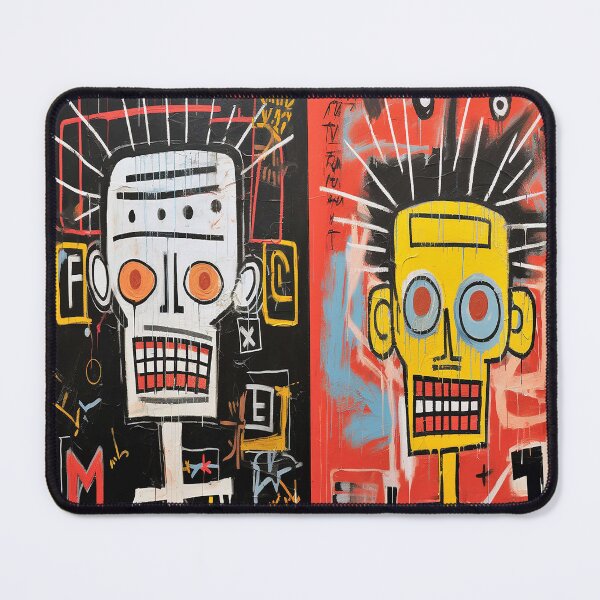 Item preview, Duality of Expression – Abstract Skull Portraits in Basquiat Style designed and sold by SouthPrint.