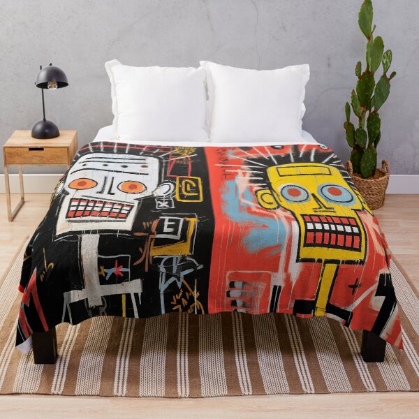 Item preview, Duality of Expression – Abstract Skull Portraits in Basquiat Style designed and sold by SouthPrint.