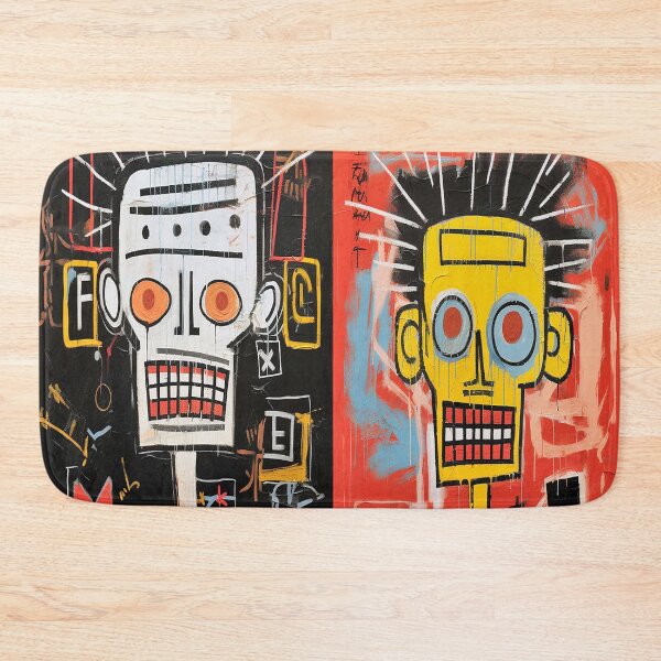 Item preview, Duality of Expression – Abstract Skull Portraits in Basquiat Style designed and sold by SouthPrint.