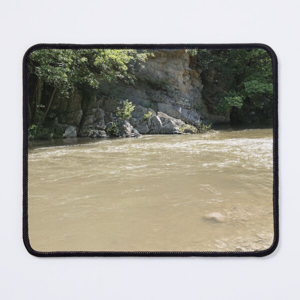 Item preview, Tranquil River Scene with Rocky Cliff designed and sold by Georgia Mizuleva.