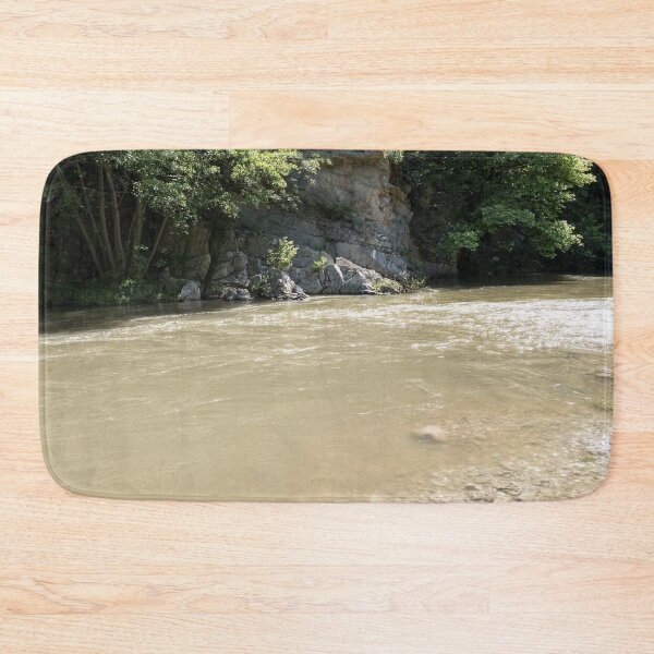 Item preview, Tranquil River Scene with Rocky Cliff designed and sold by Georgia Mizuleva.