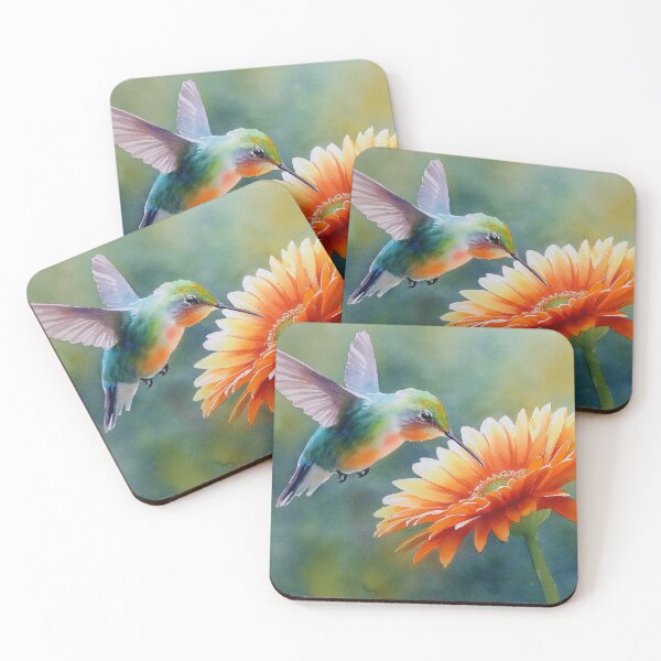 Item preview, Hummingbird and Orange Gerbera designed and sold by laurashawart.