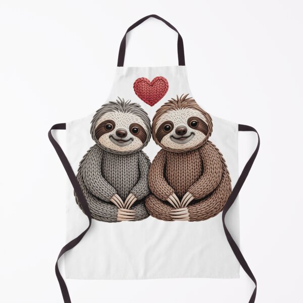 Item preview, Knitted Sloth Couple with Heart designed and sold by GamerGearTees.