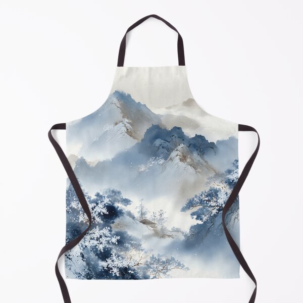 Item preview, Zen Winter Mountain Landscape | Traditional Ink Wash Style designed and sold by FlowNestStudio.