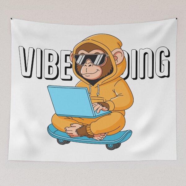 Item preview, Cool Monkey in Hoodie on Skateboard with Sunglasses Working on Laptop designed and sold by GriferrStore.