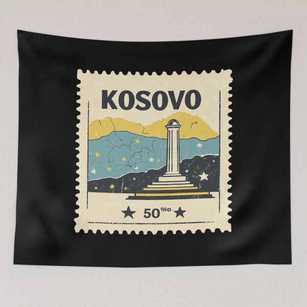 Item preview, Vintage Kosovo Postage Stamp Art - Independence & Stars designed and sold by tiigerdad.