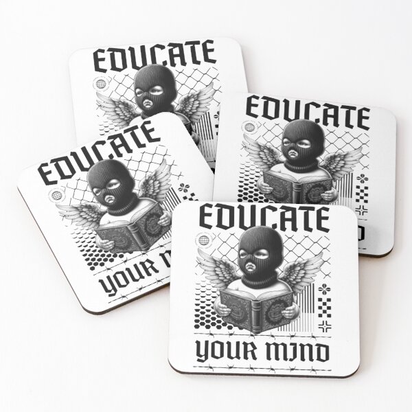 Item preview, Educate Your Mind Cherub — Edgy Streetwear Angel Reading Book Illustration designed and sold by Colorful-Garden.