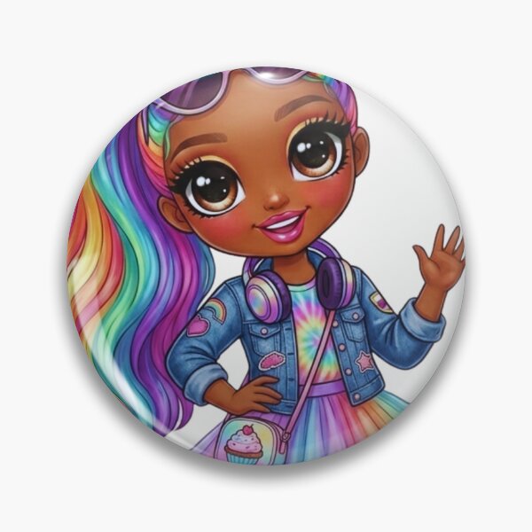 Item preview, Rainbow Tie-Dye Fashion Doll – Cupcake Purse & Denim Jacket designed and sold by DevineBeauty.