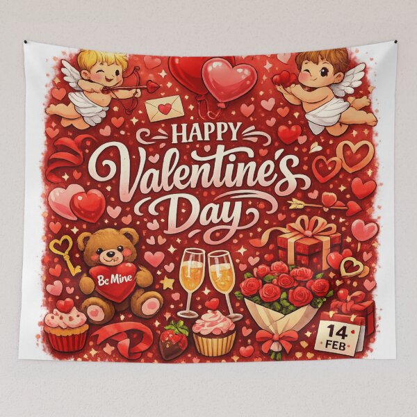 Item preview, Happy Valentine’s Day Cute Love Illustration Romantic Gift Design designed and sold by LatestDesign95.
