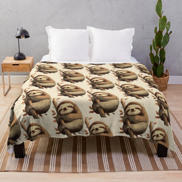 Item preview, Sleeping sloth on a branch – Cute cozy illustration designed and sold by Meiersbeste.