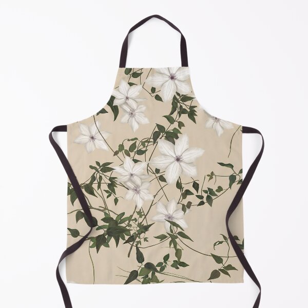 Item preview, White Clematis Vine Floral Pattern | Beige Botanical Wall Art designed and sold by homybear.