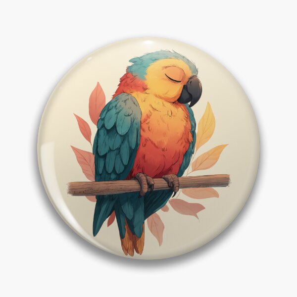 Item preview, Sleeping little parrot – Cute bird cartoon illustration designed and sold by Meiersbeste.