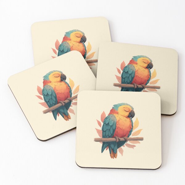 Item preview, Sleeping little parrot – Cute bird cartoon illustration designed and sold by Meiersbeste.
