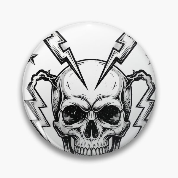 Item preview, Skull with lightning bolts coming out of its eyes, surrounded by stars designed and sold by VerizalShop.