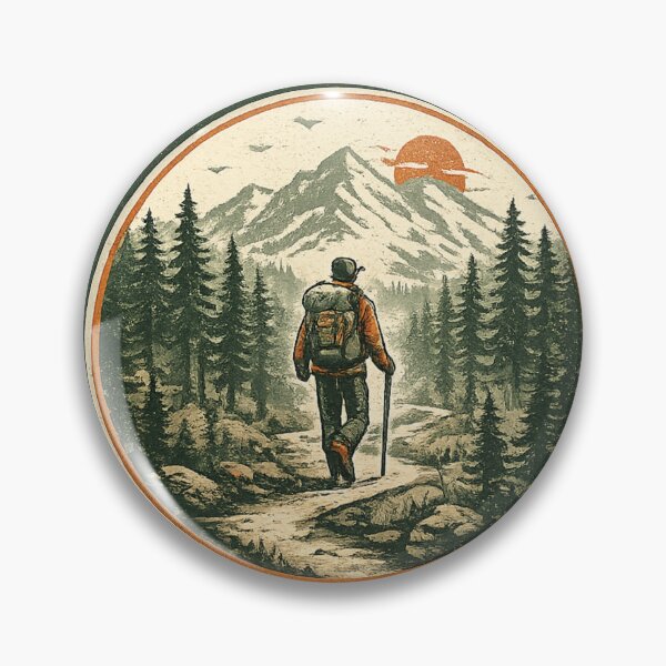 Item preview, Introvert Hiking Club Vintage Retro Hiker T‑Shirt designed and sold by goodcrystals.