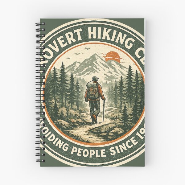 Item preview, Introvert Hiking Club Vintage Retro Hiker T‑Shirt designed and sold by goodcrystals.