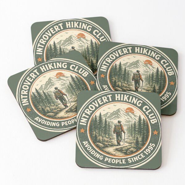 Item preview, Introvert Hiking Club Vintage Retro Hiker T‑Shirt designed and sold by goodcrystals.