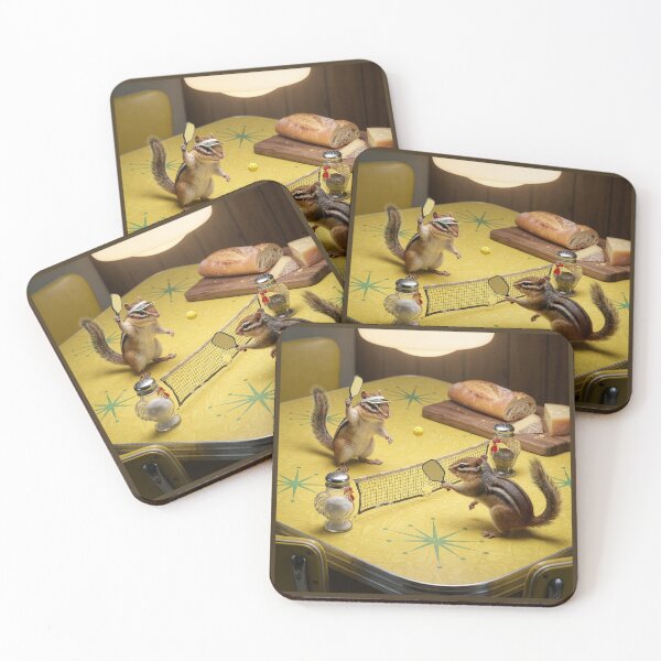 Item preview, Chipmunks Play Pickleball on Kitchen Table designed and sold by Tridentulus.