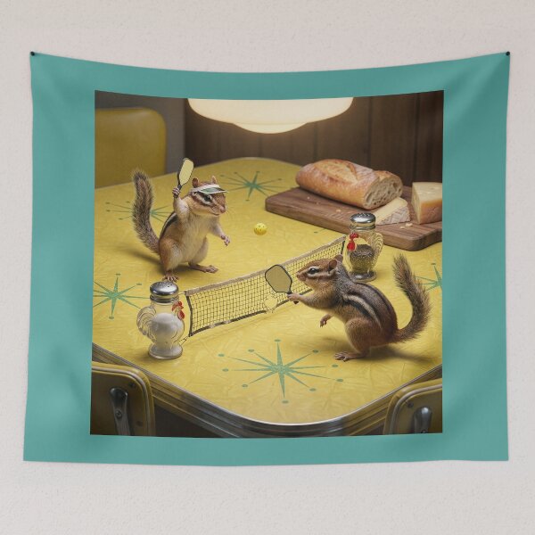 Item preview, Chipmunks Play Pickleball on Kitchen Table designed and sold by Tridentulus.