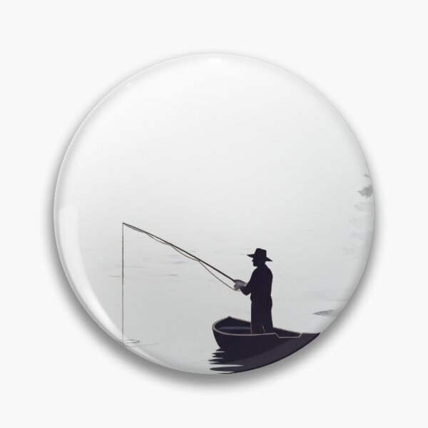 Item preview, Man fishing from a canoe under the moonlight designed and sold by VerizalShop.