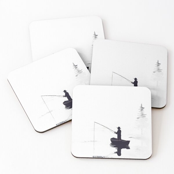 Item preview, Man fishing from a canoe under the moonlight designed and sold by VerizalShop.