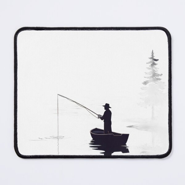 Item preview, Man fishing from a canoe under the moonlight designed and sold by VerizalShop.