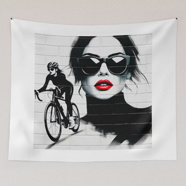 Item preview, Female cyclist graffiti designed and sold by RICAMTP.