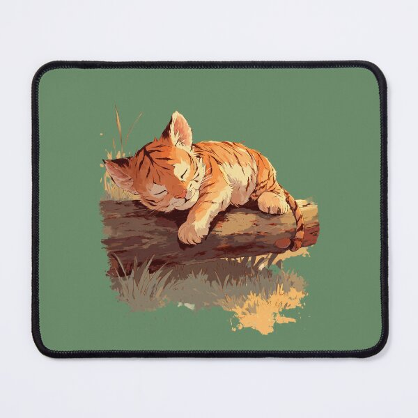 Item preview, Sleeping tiger cub on a tree trunk – Cute tiger cartoon illustration designed and sold by Meiersbeste.