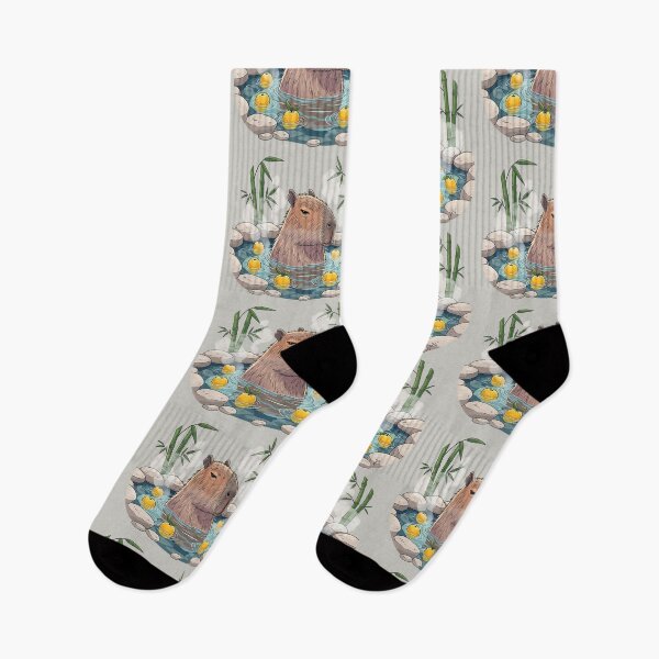 Item preview, Kawaii Capybara Yuzu Bath Illustration designed and sold by SholoStudio.