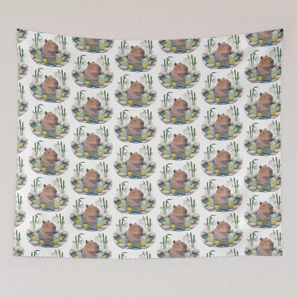 Item preview, Kawaii Capybara Yuzu Bath Illustration designed and sold by SholoStudio.