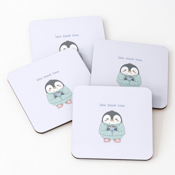 Item preview, Late Snack Time Cute Penguin Sticker | Cozy Night Owl Pastel Meme Art designed and sold by Moon's Arts.