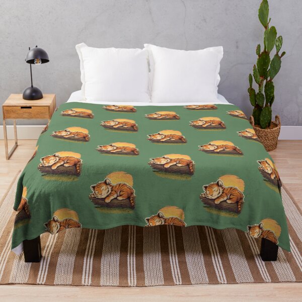 Item preview, Sleeping tiger cub on a tree trunk – Cute tiger cartoon illustration designed and sold by Meiersbeste.
